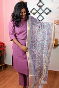 Muted lavender kurta set