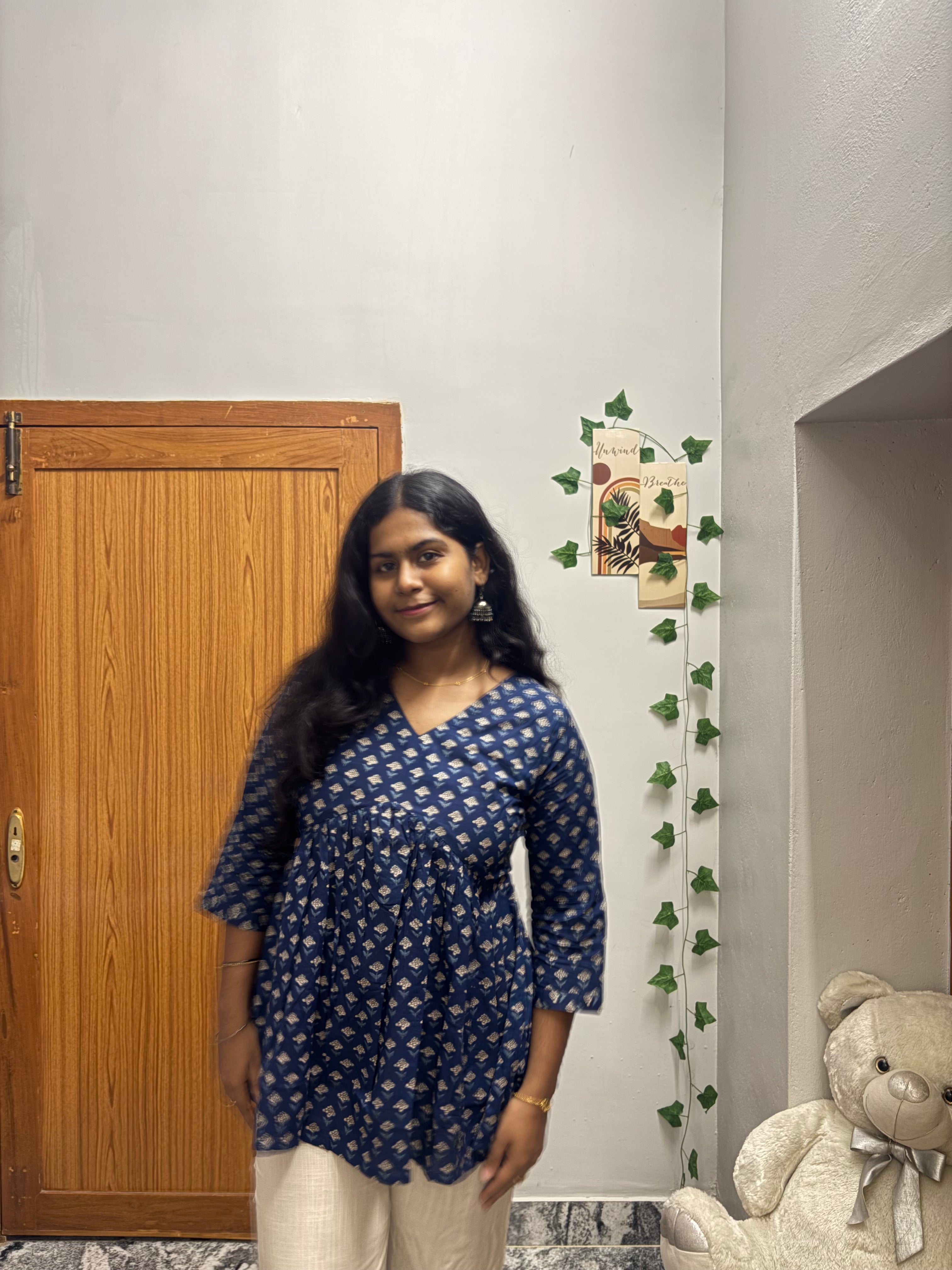 Blue Butta Peplum Top