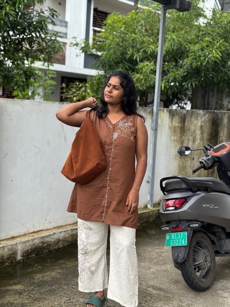 Brown Embroidery Co-Ord