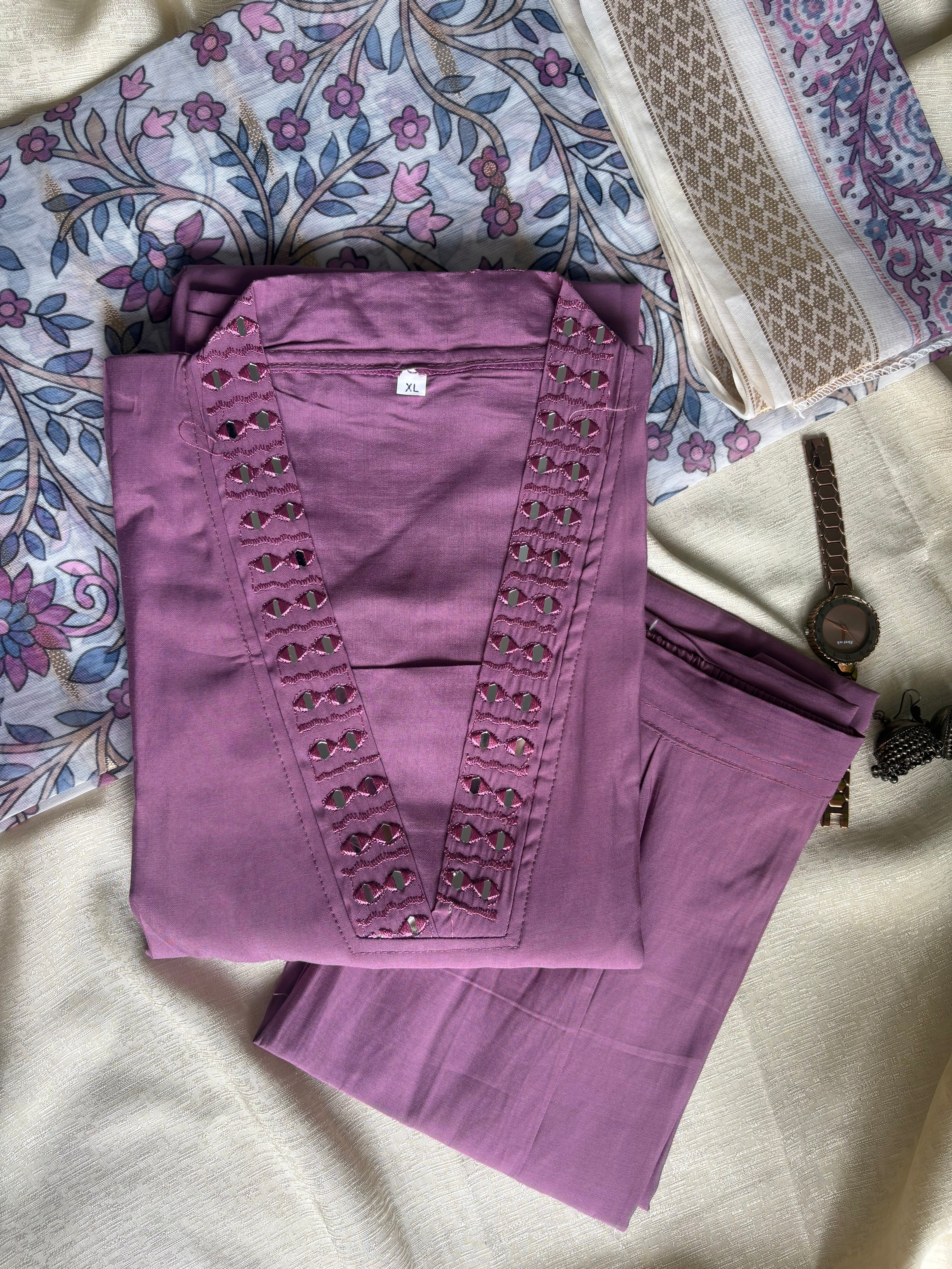 Muted lavender kurta set