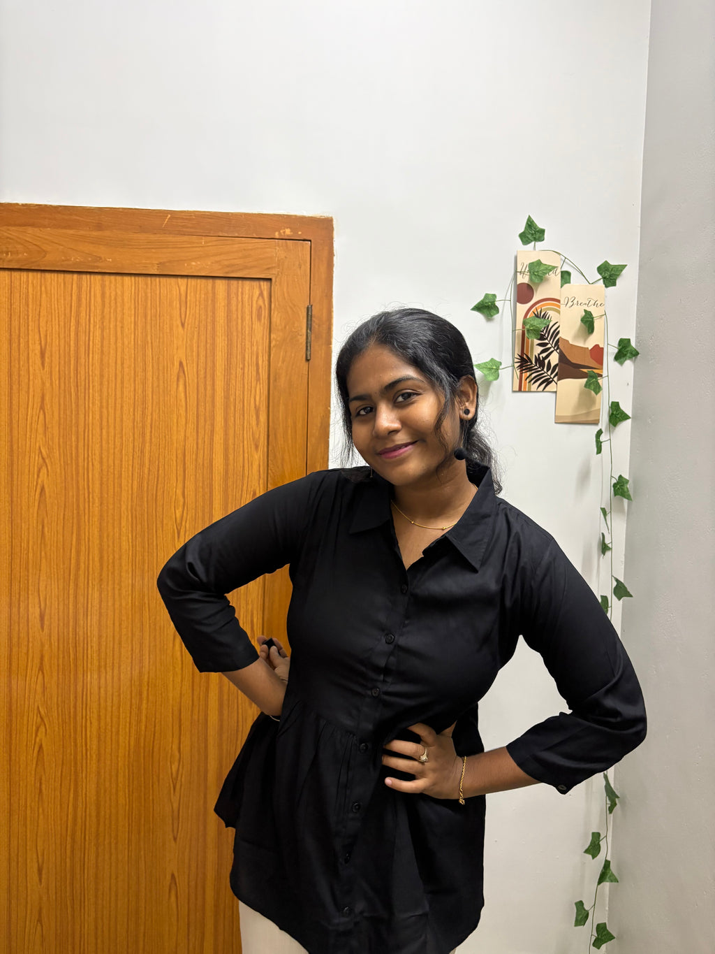 Black formal Peplum Top