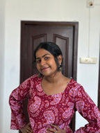 Brown Paisley corset back kurti