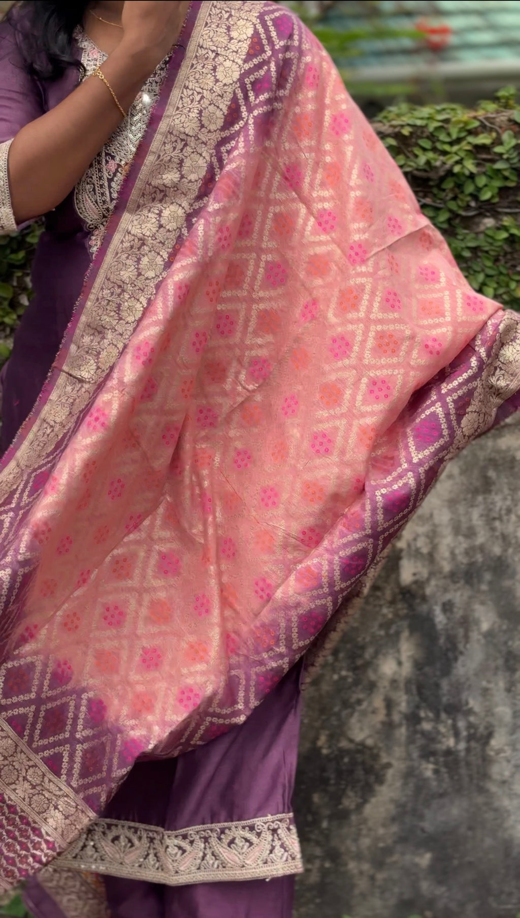 Lavender 3pcs kurta set