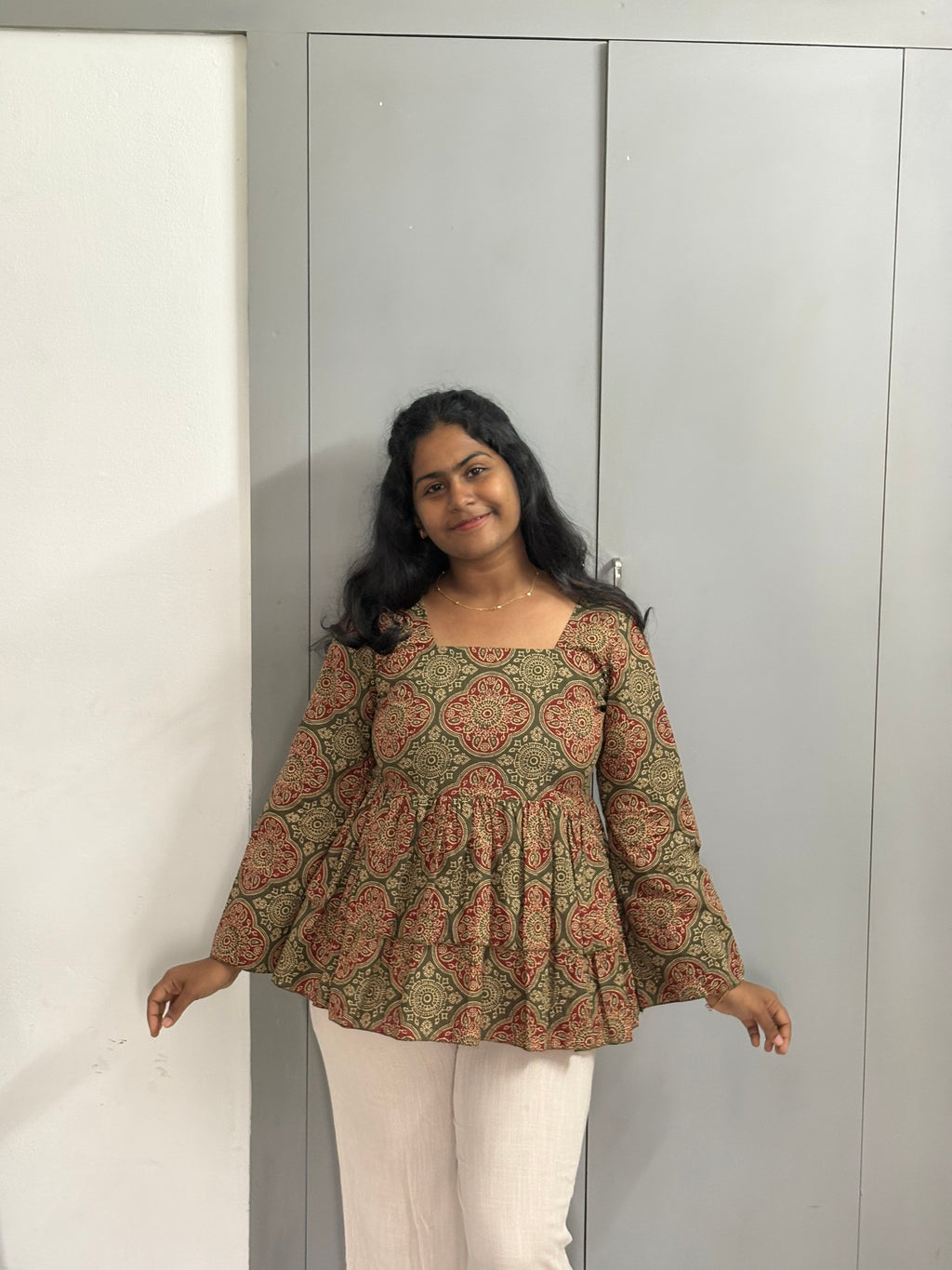 Green Peplum top