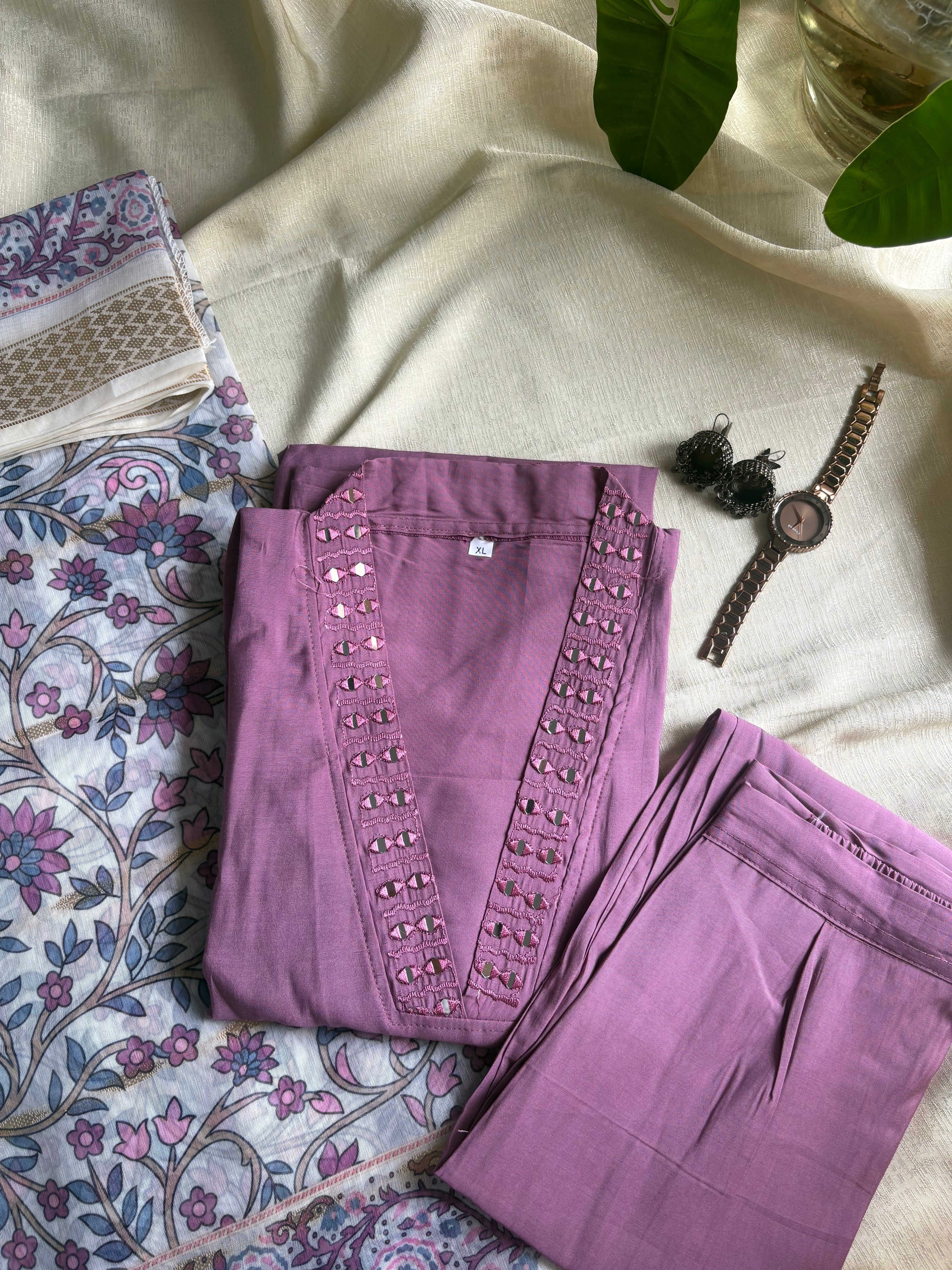 Muted lavender kurta set