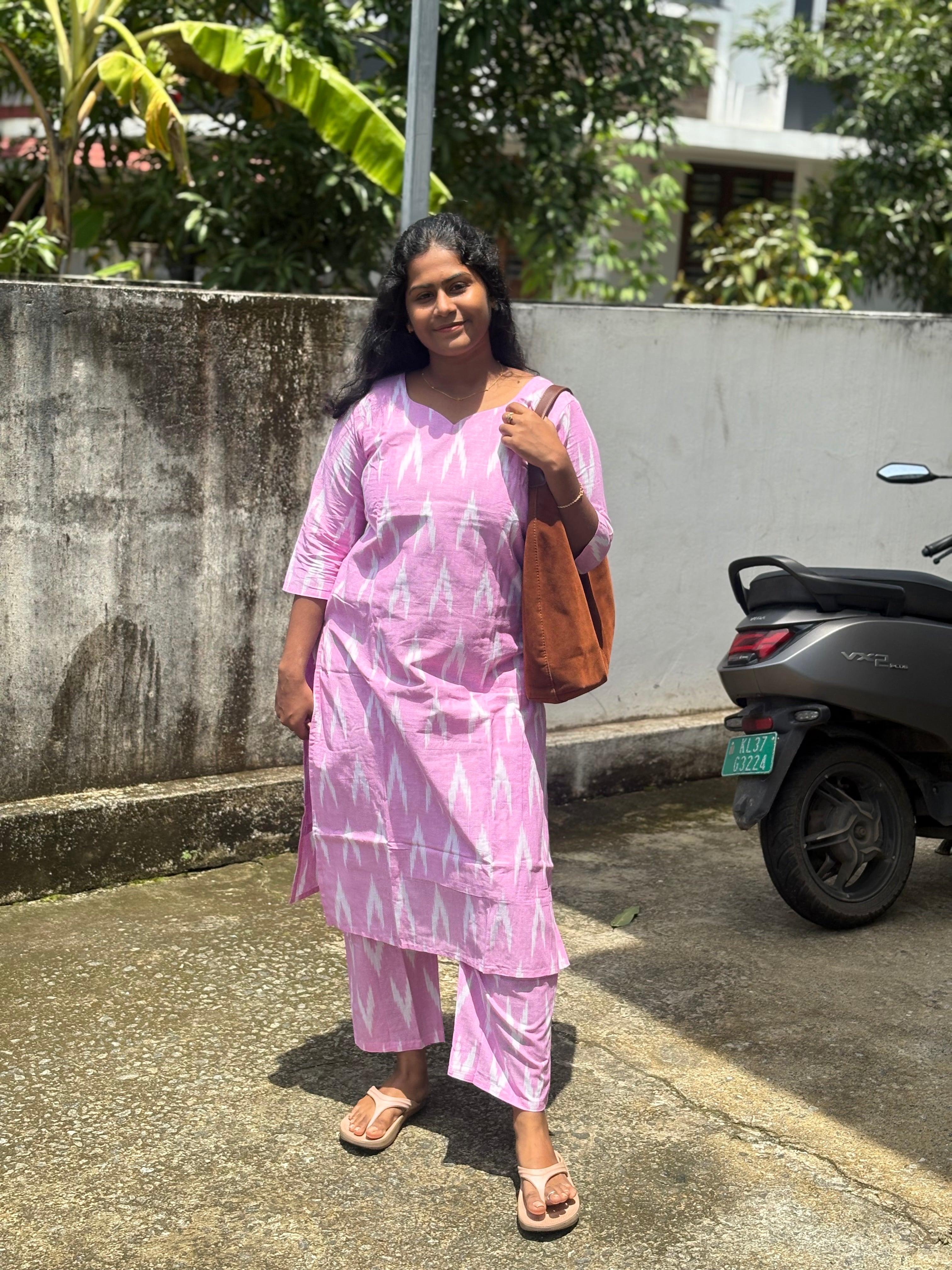 Pink Ikkat Co-ord