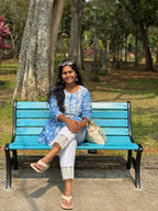 Blue chikankari co-ord