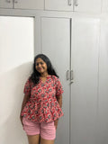 Red Abstract Peplum