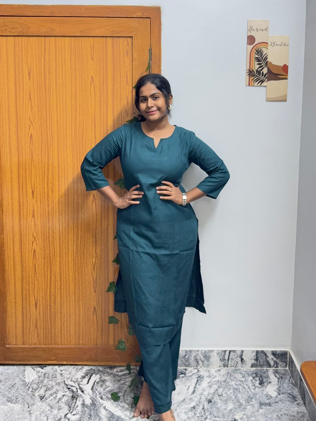 Emerold Green Plain Co-Ord set