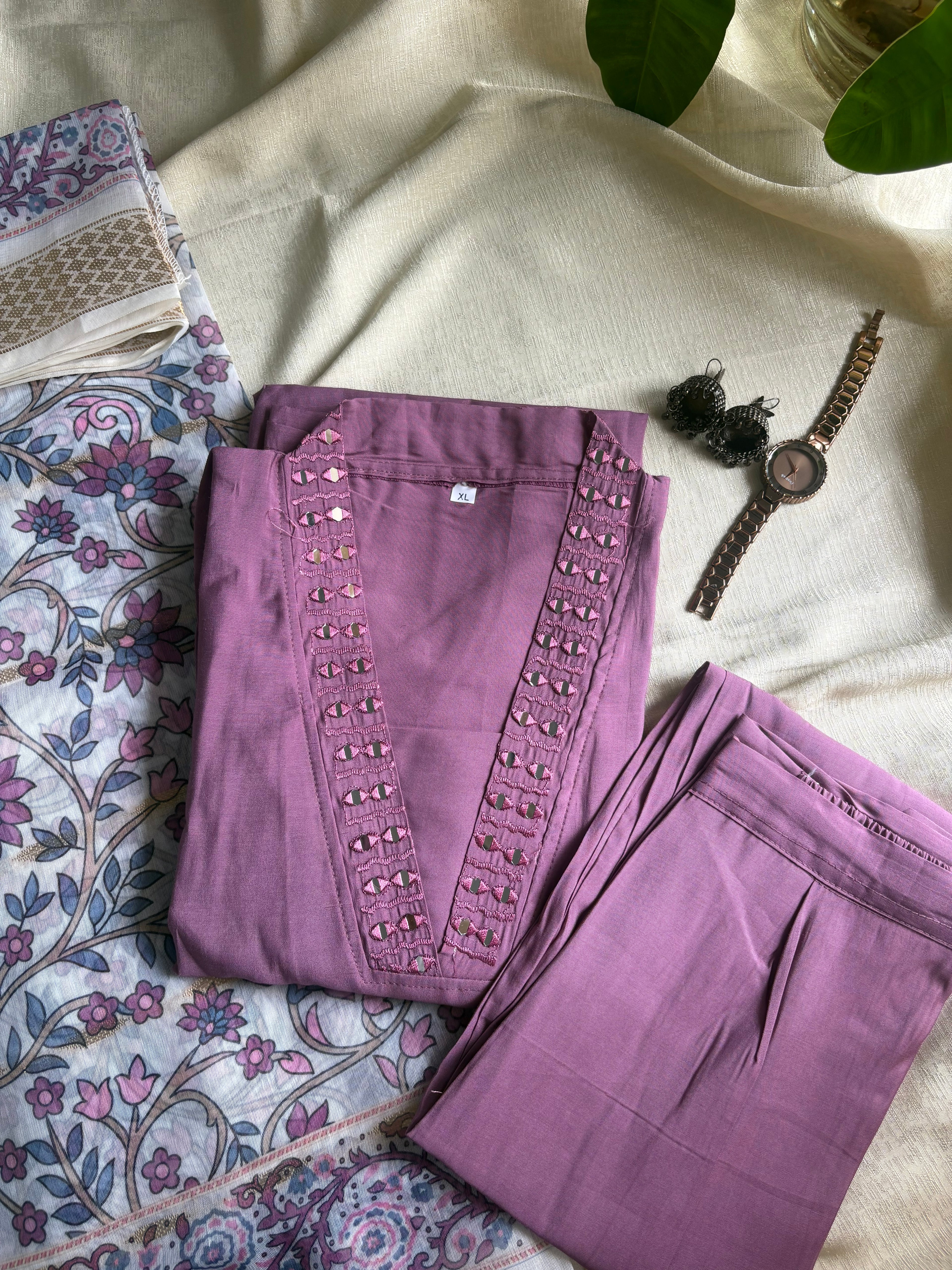Muted lavender kurta set
