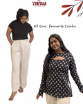 Convertible black Corset + linen Pants