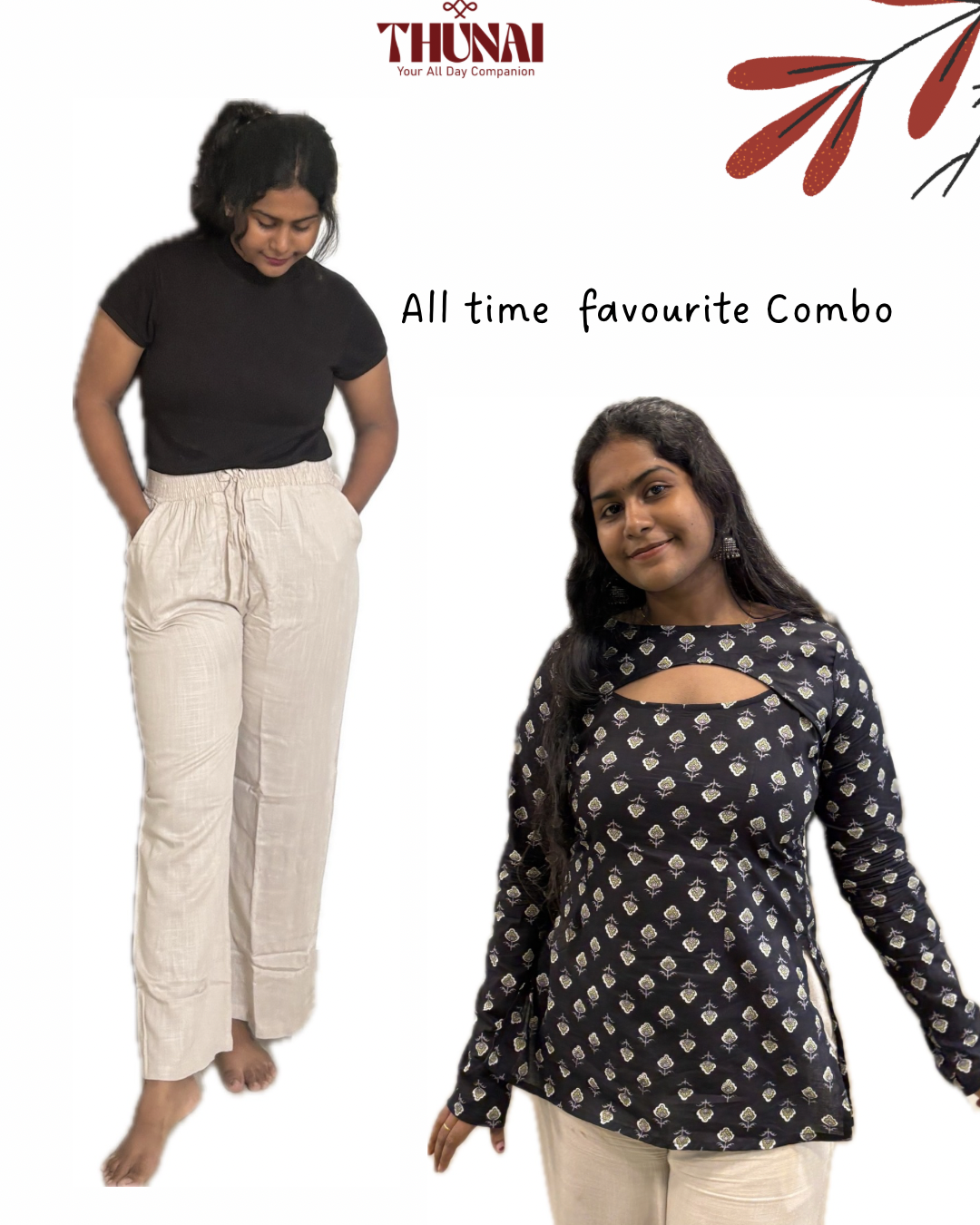 Convertible black Corset + linen Pants