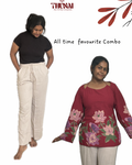 Magical Red Corset + Linen Pants
