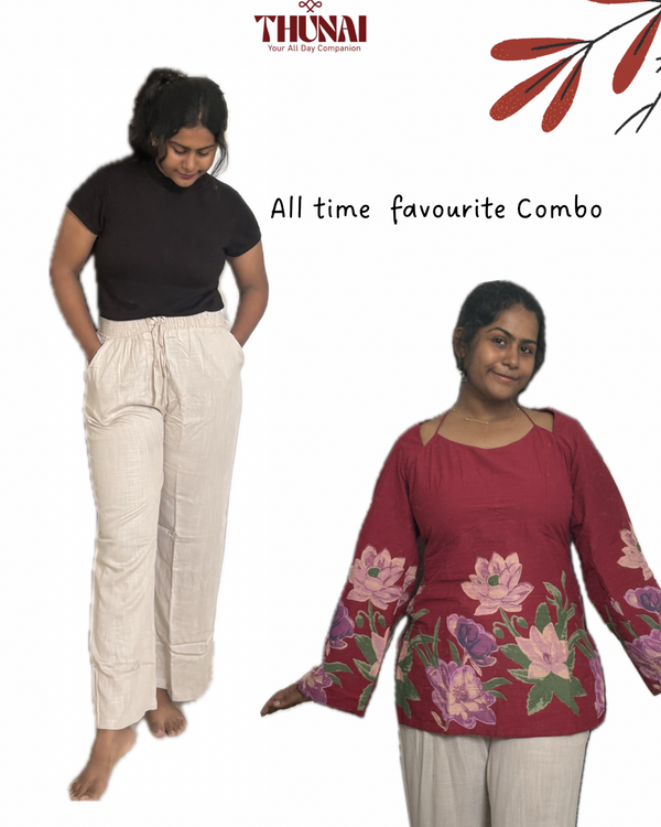 Magical Red Corset + Linen Pants