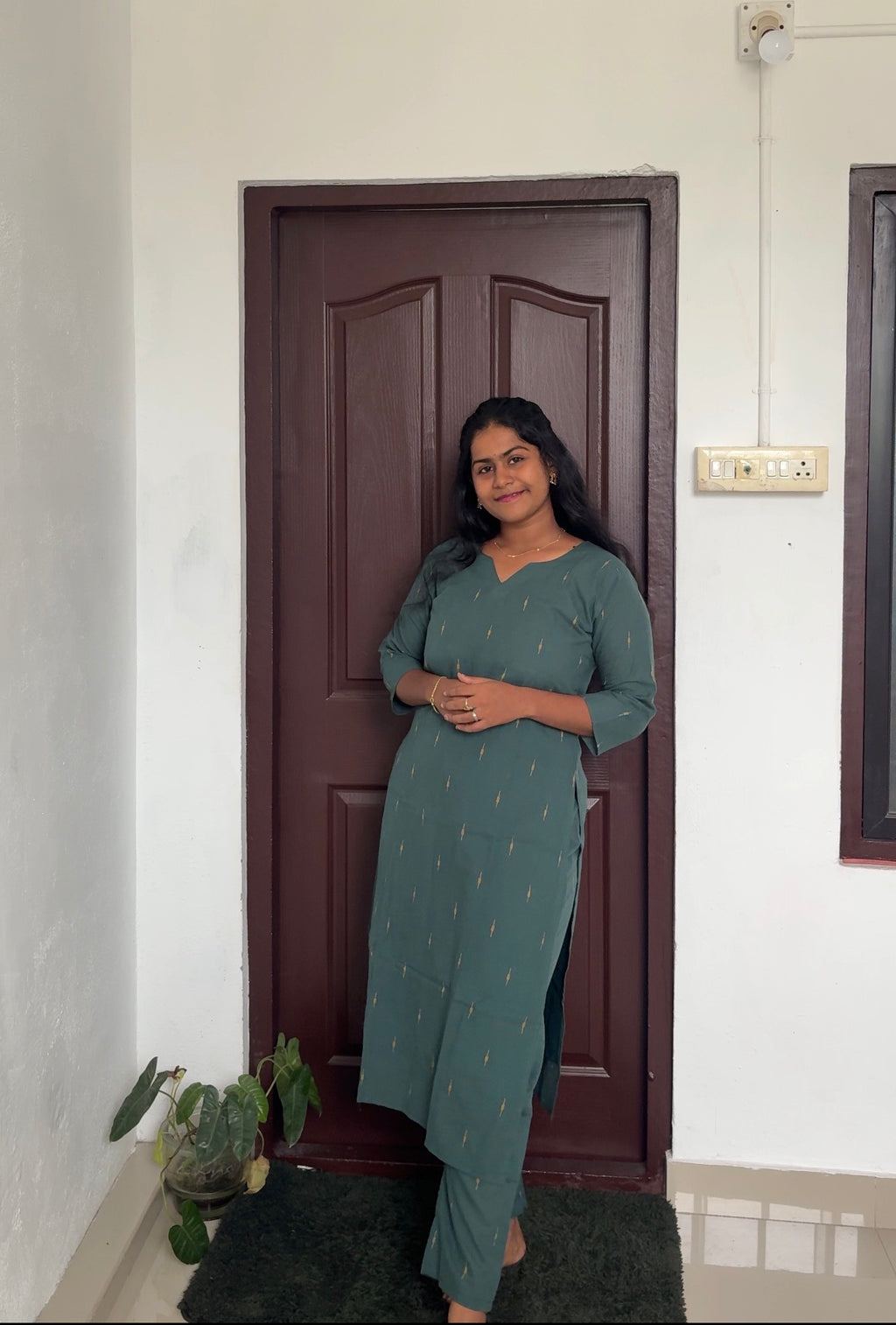 Green Traditional Cotton Co-ord