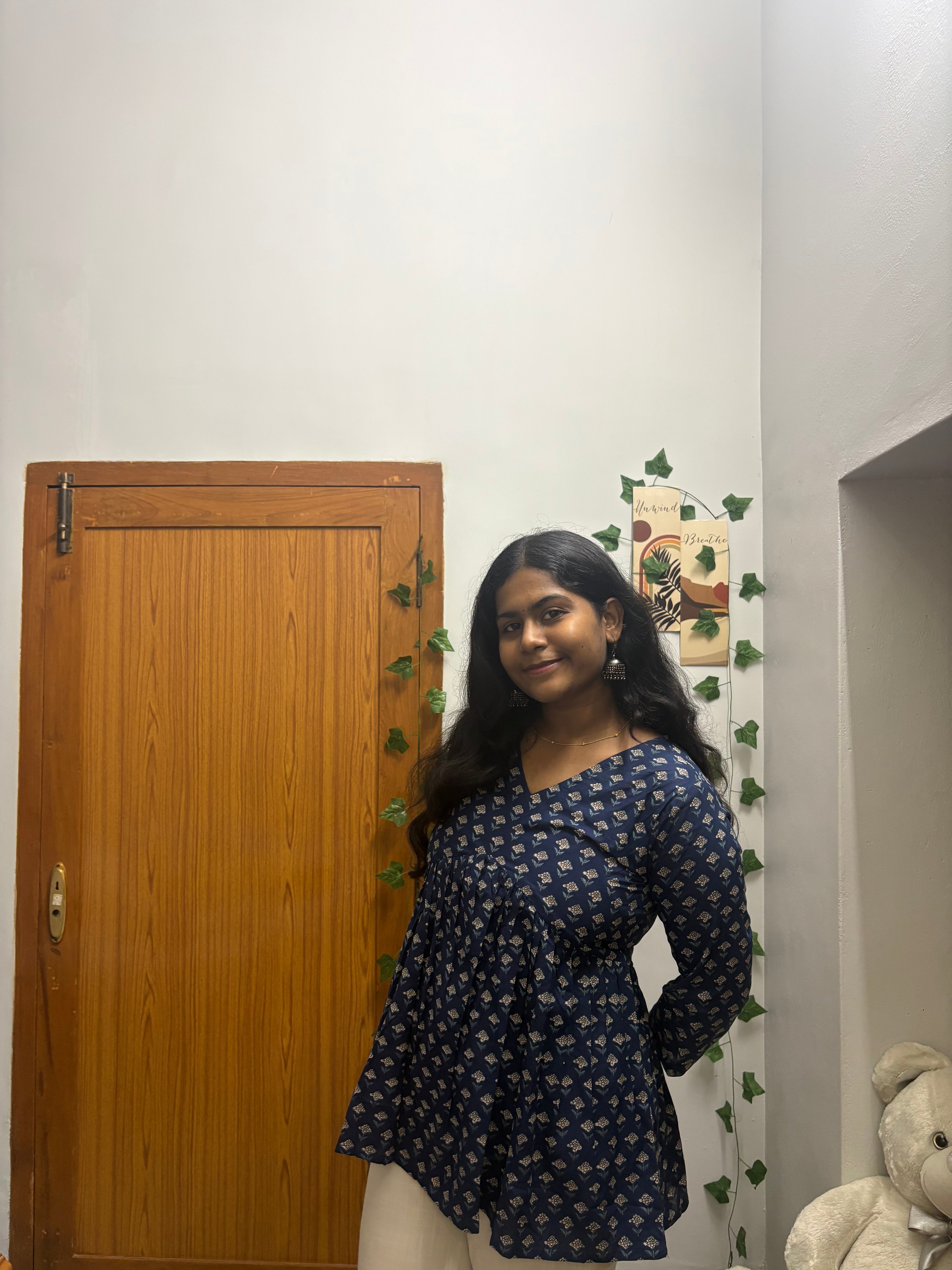 Blue Butta Peplum Top