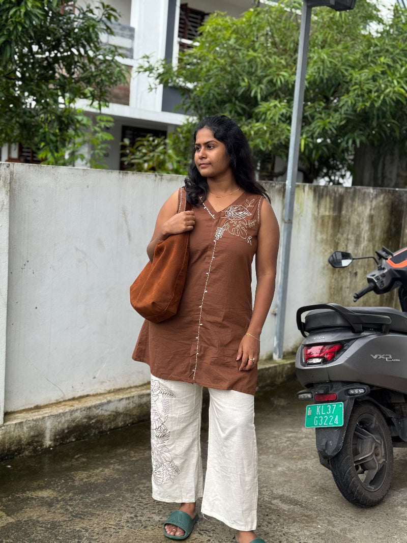 Brown Embroidery Co-Ord