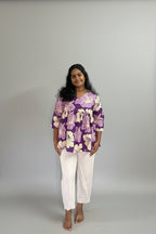 Purple floral Peplum
