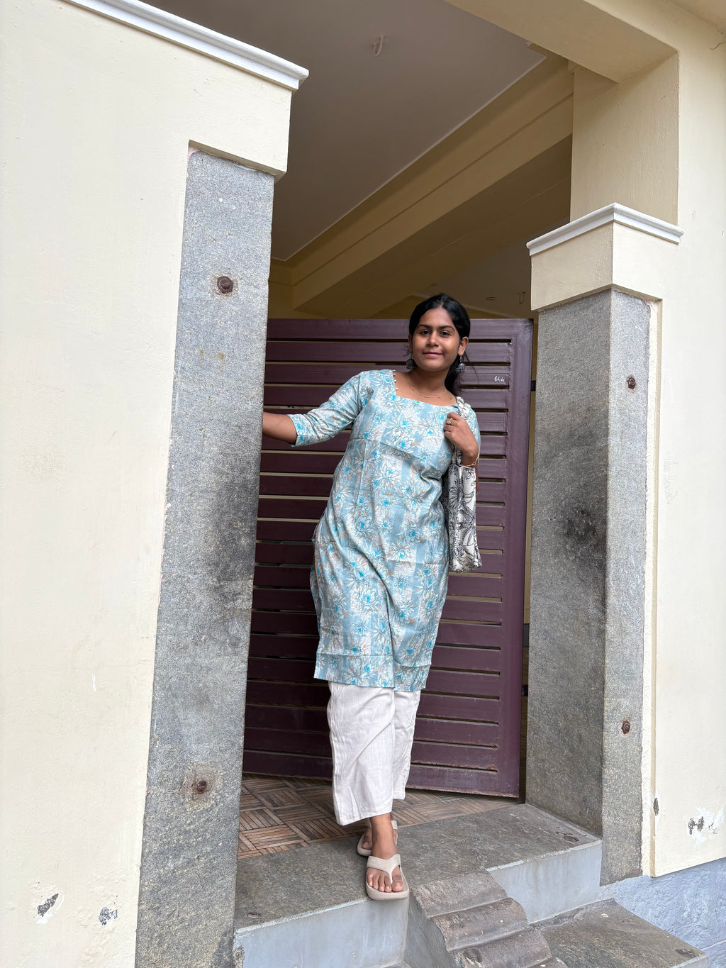 Ocean blue knee length kurti