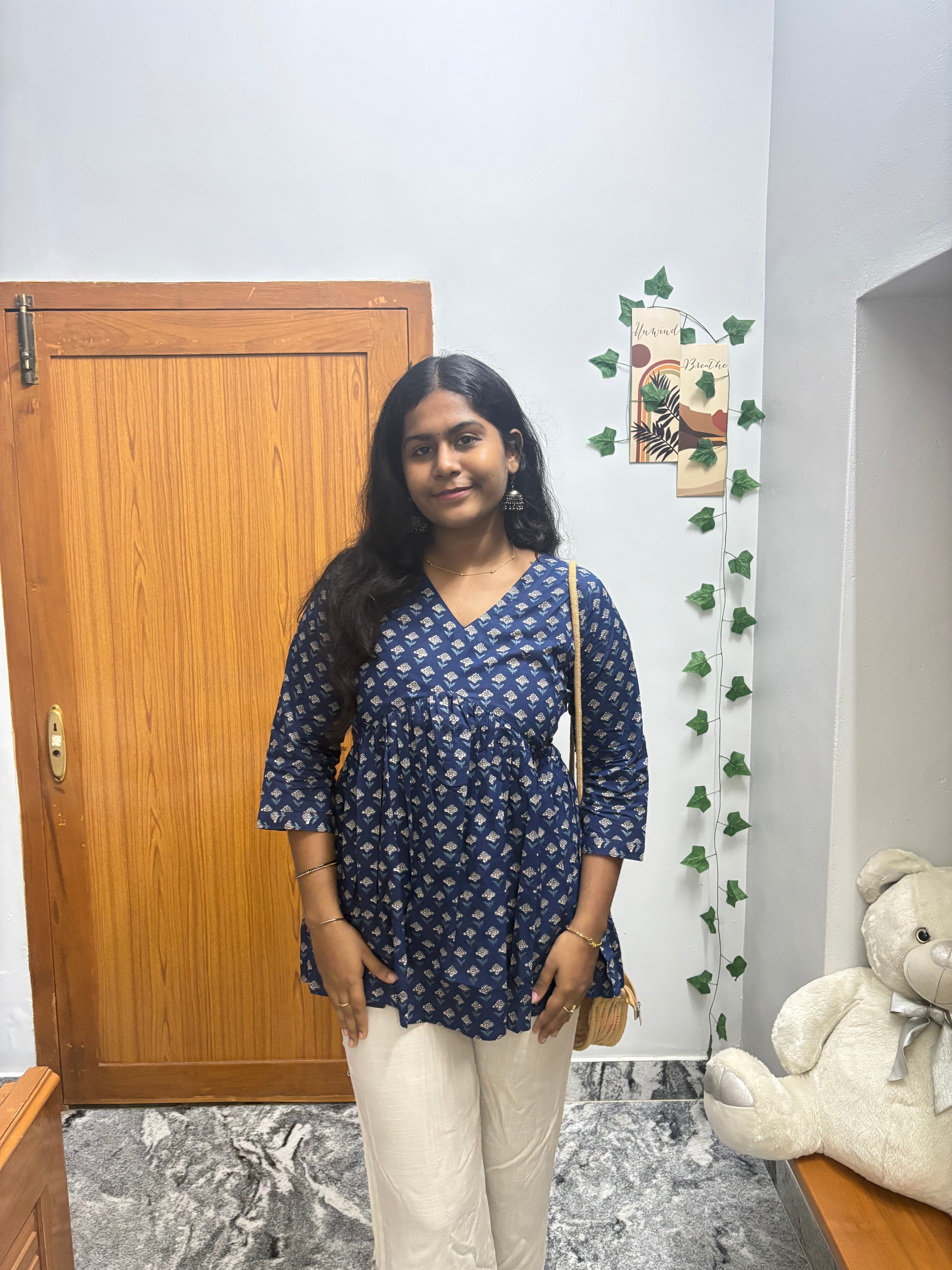 Blue Butta Peplum Top