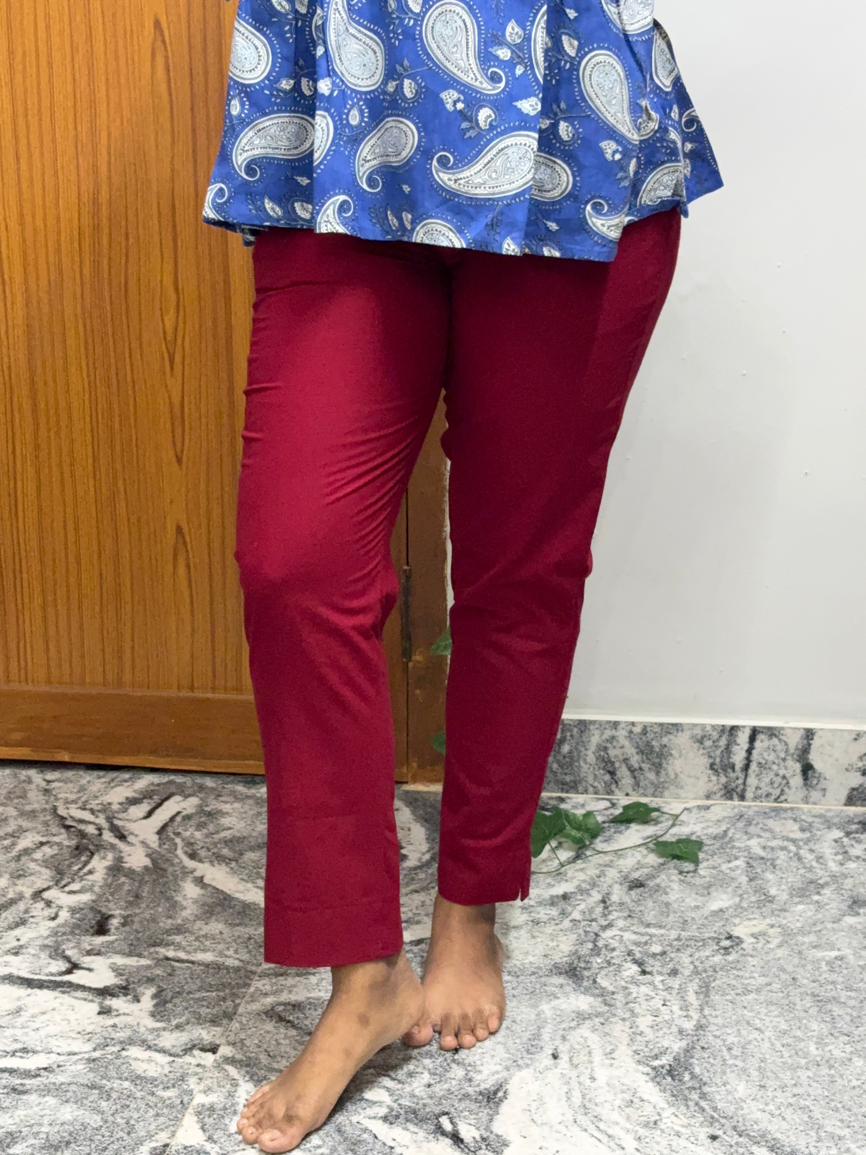 Cotton Straight Pants