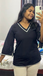 Solid black Short top