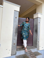 Marbel blue knee length kurti