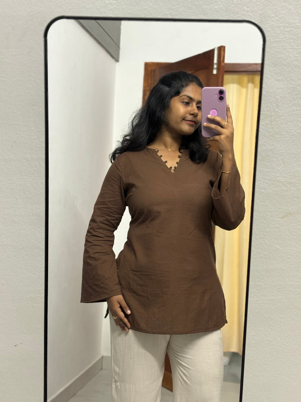 Brown corset back kurti🤎