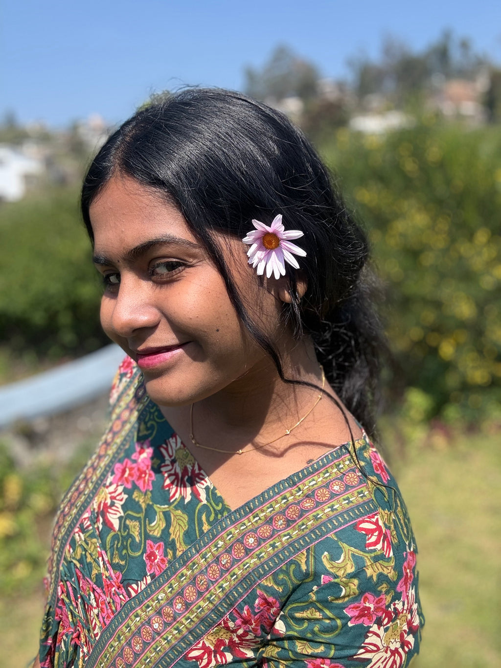 Green Front knot Peplum Top