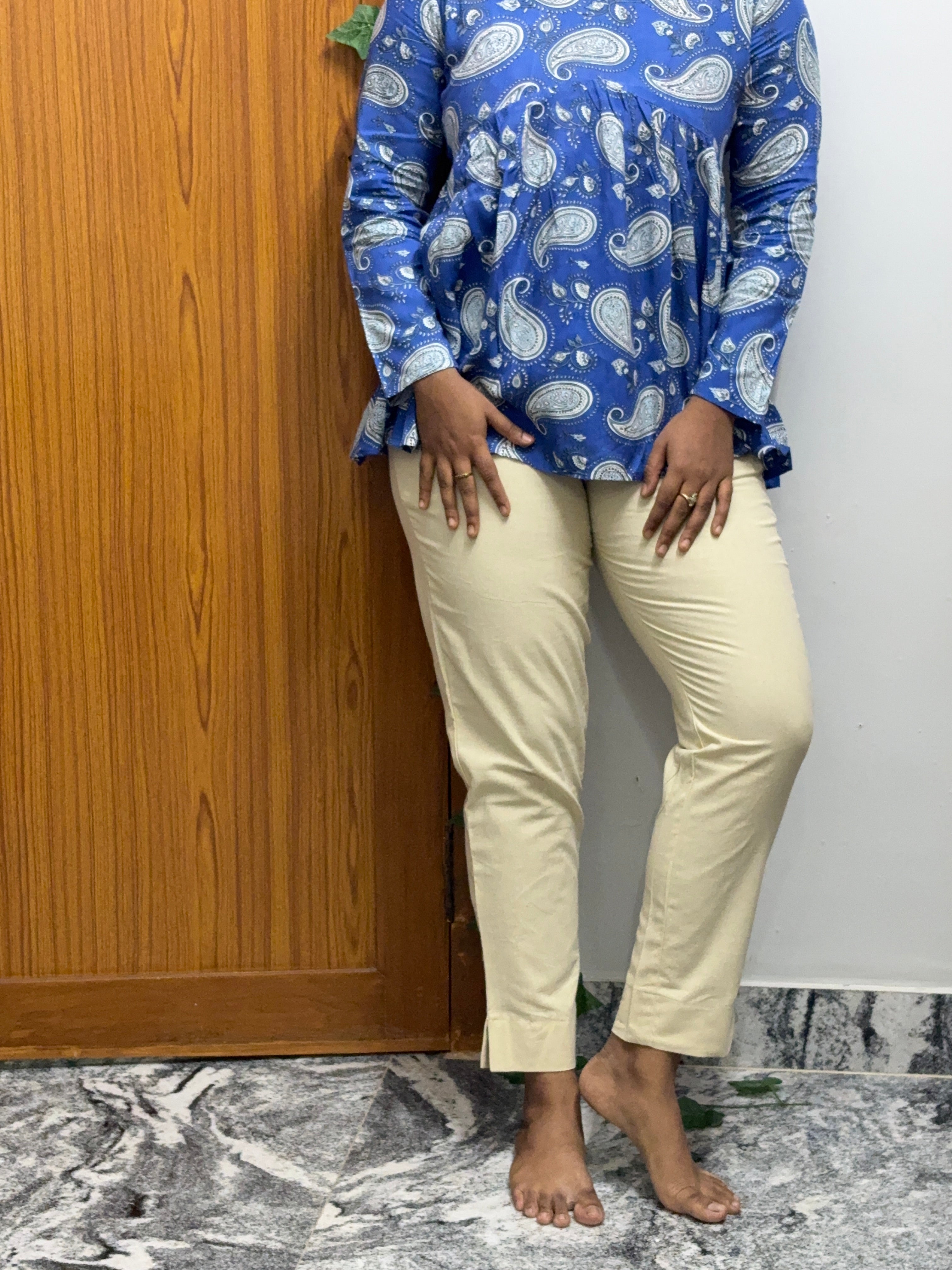 Cotton Straight Pants