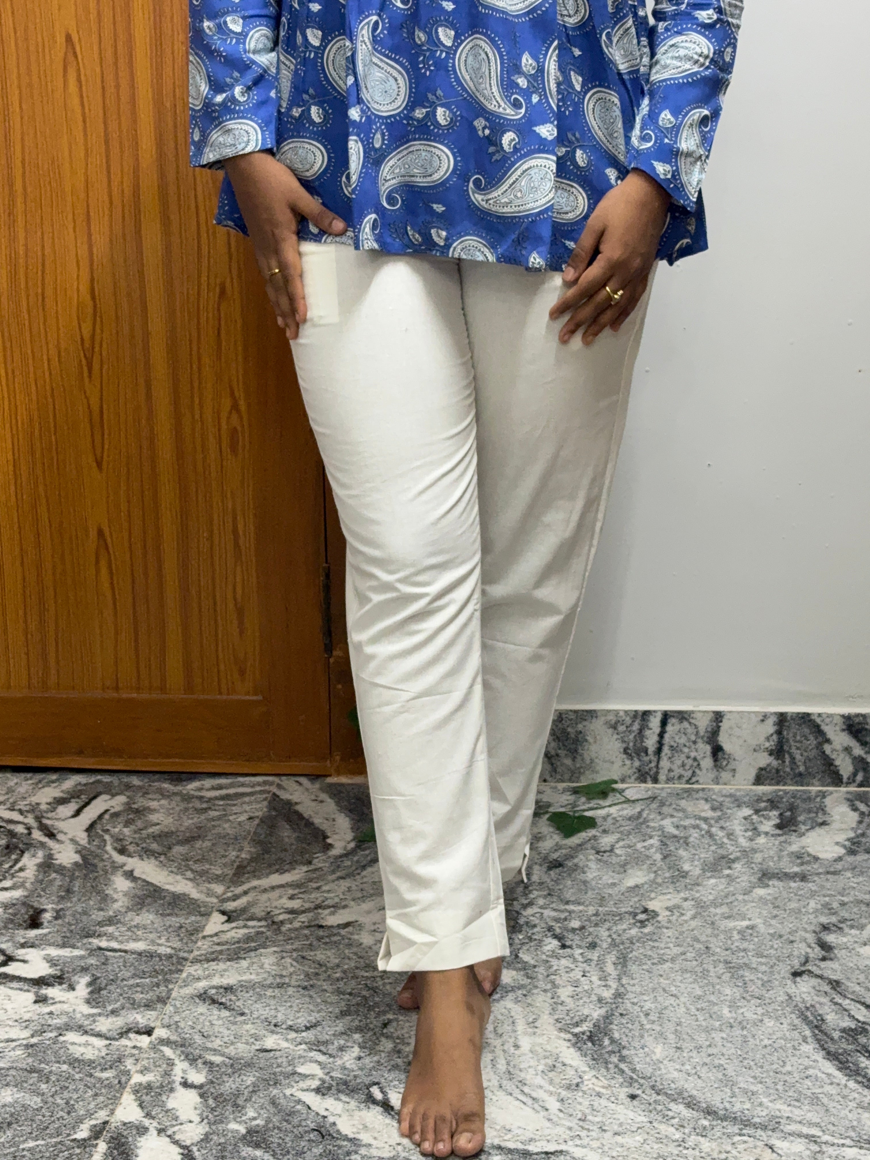 Cotton Straight Pants