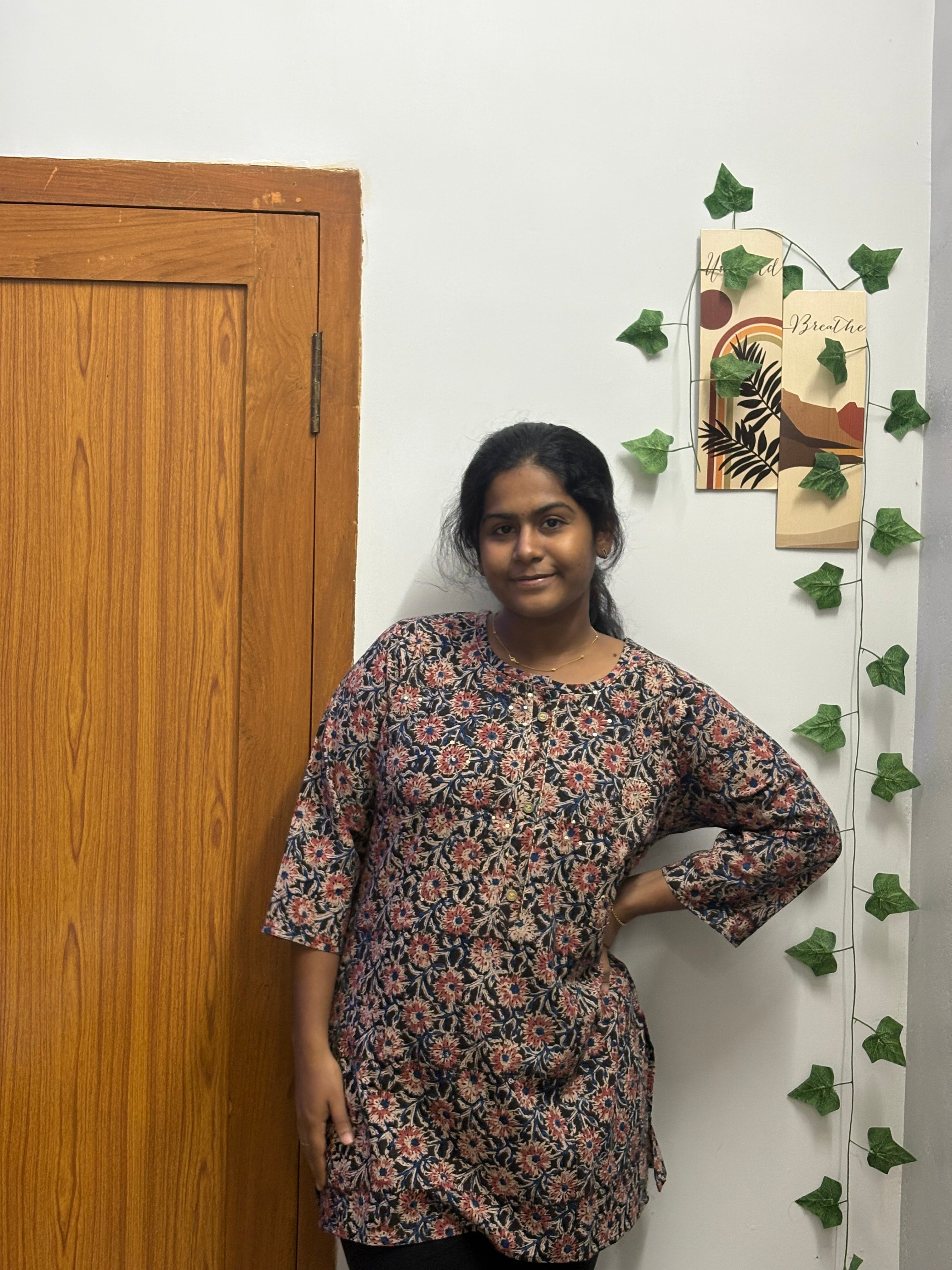 Black blue Plus size short kurti