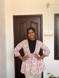 Pink floral Shrug Peplum Top