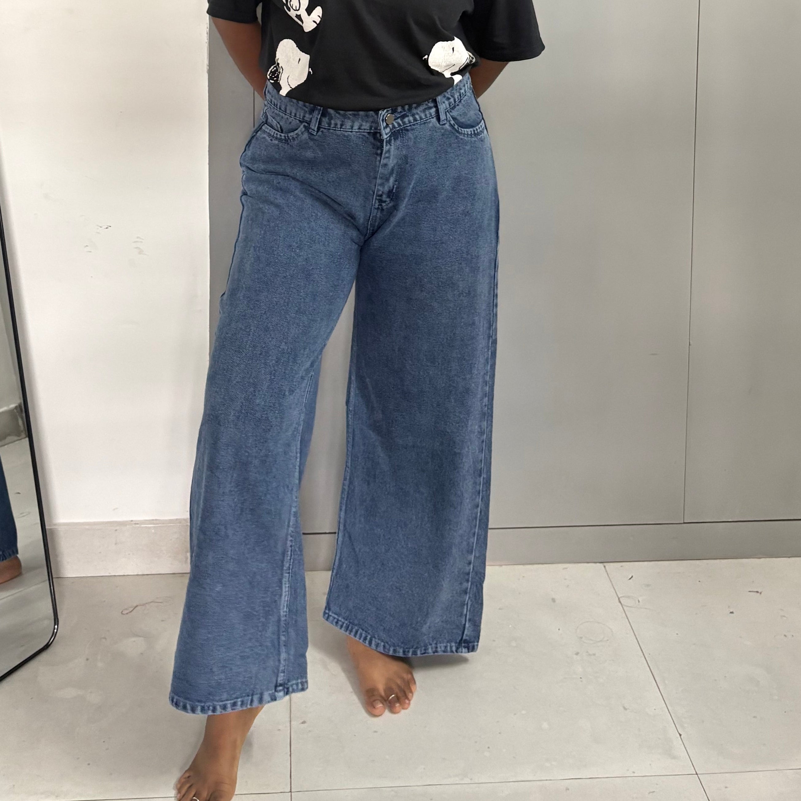 Wide leg Denim Pants