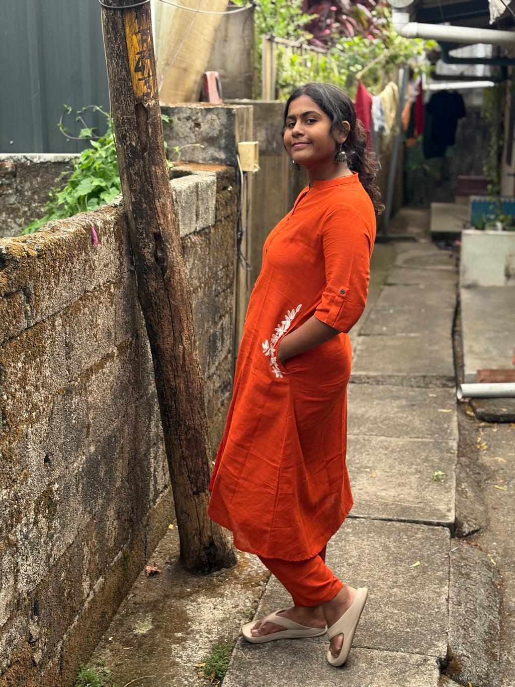 Orange side pocket co-ord