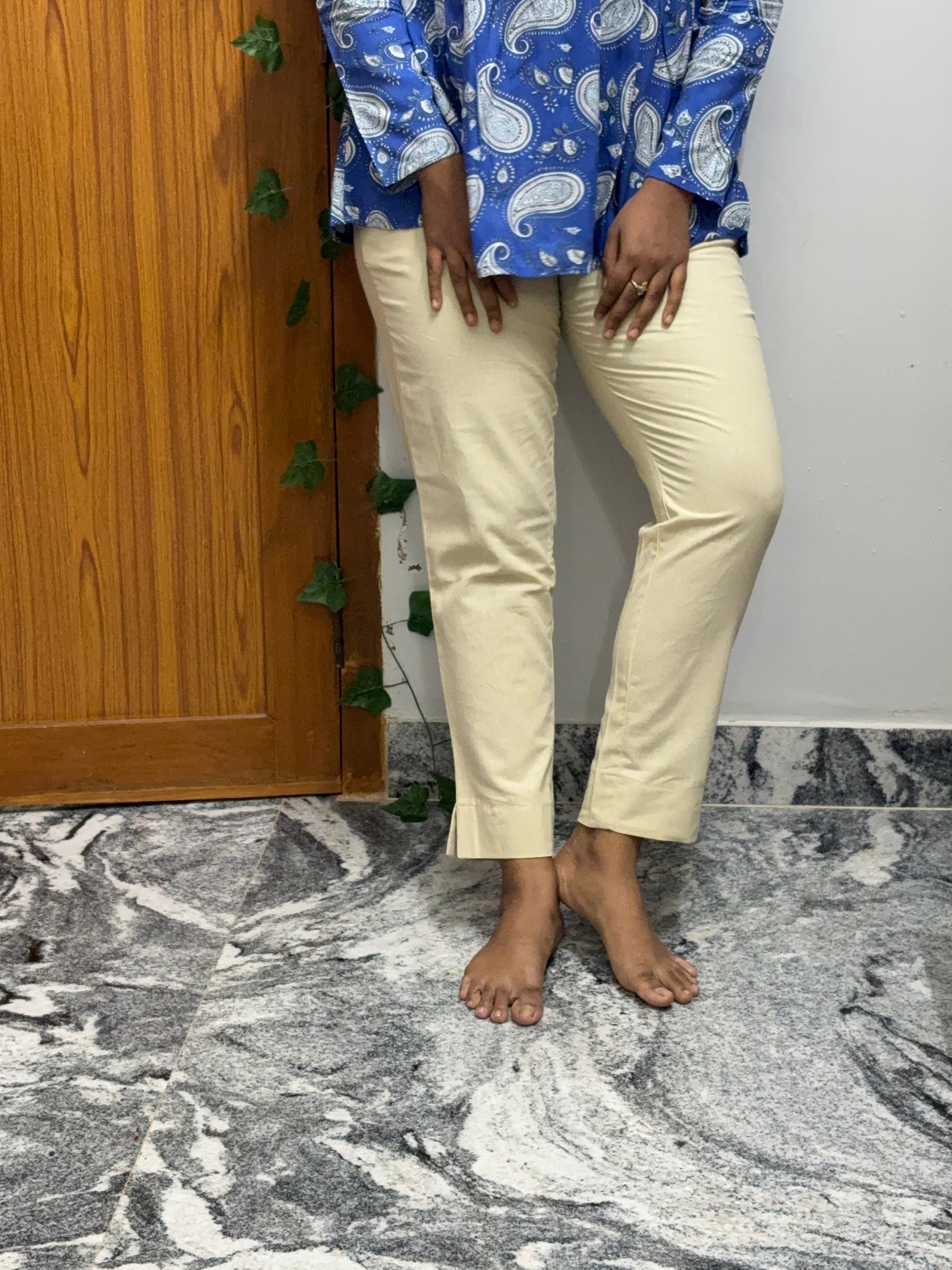 Cotton Straight Pants