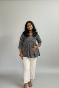 Blue Ajrakh Peplum