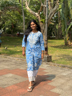 Blue chikankari co-ord