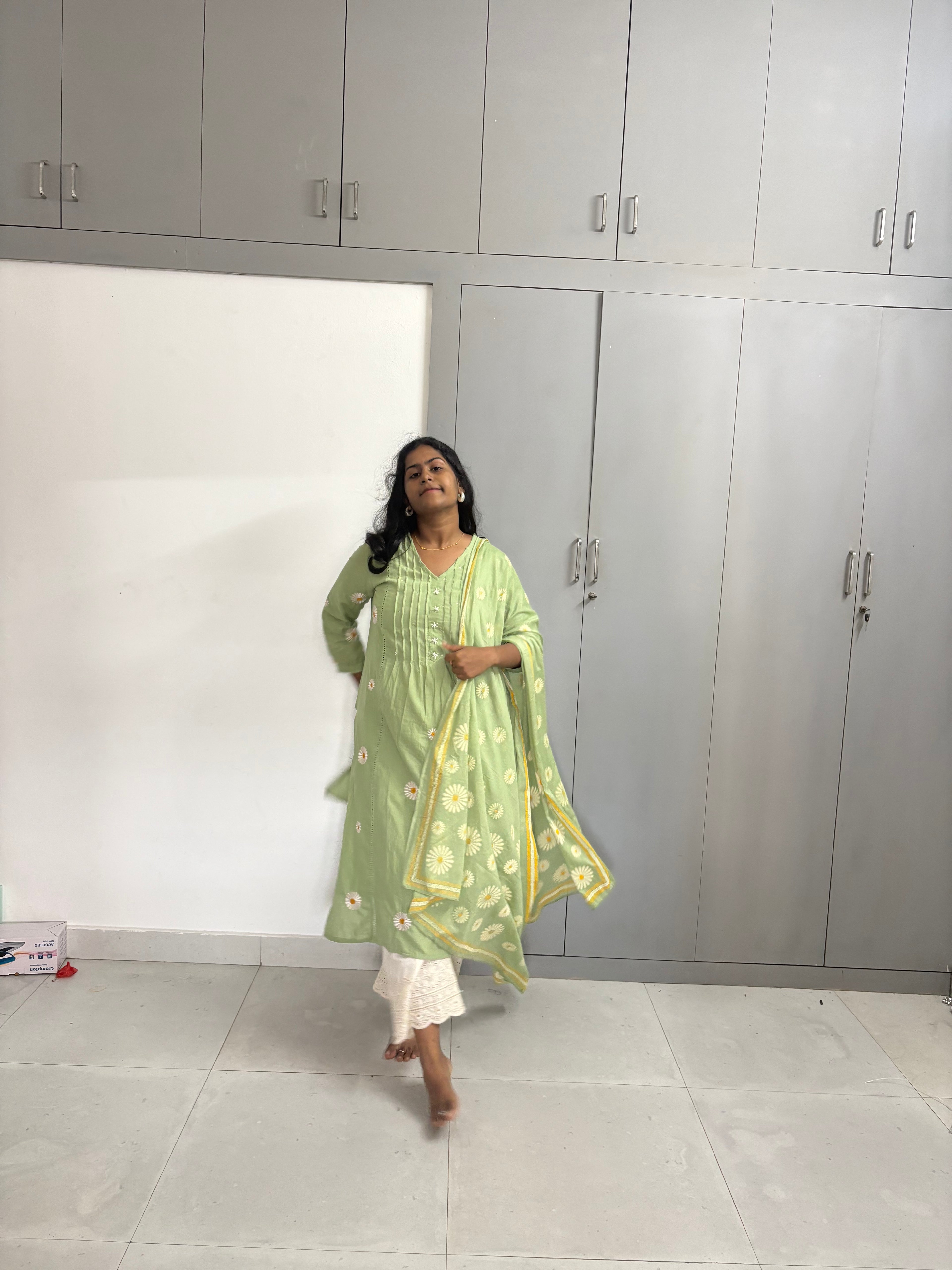 Light Green Cotton Suit Set