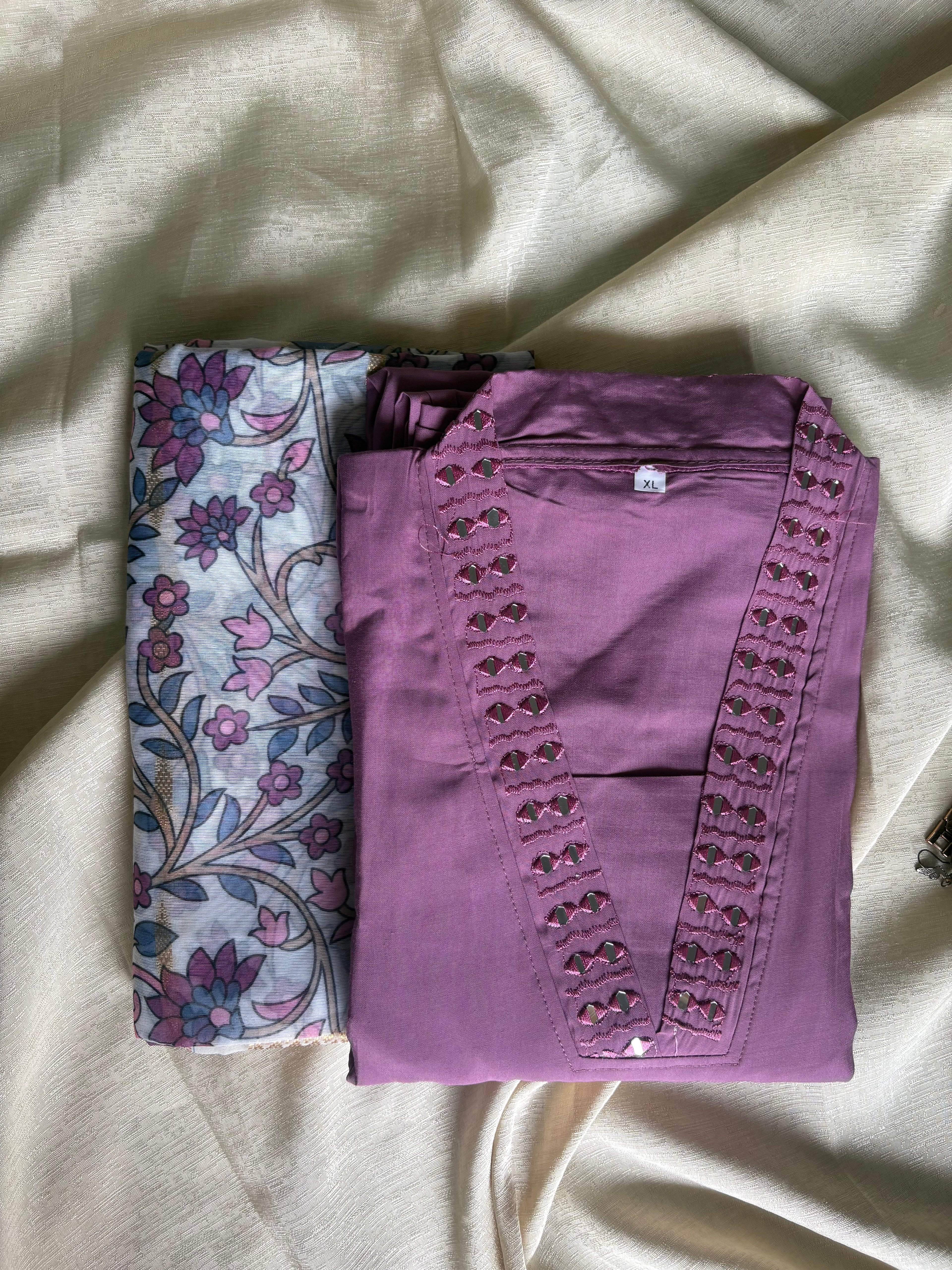 Muted lavender kurta set