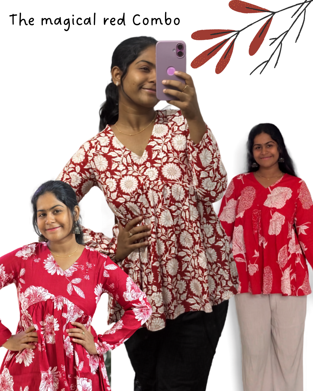 Red peplums