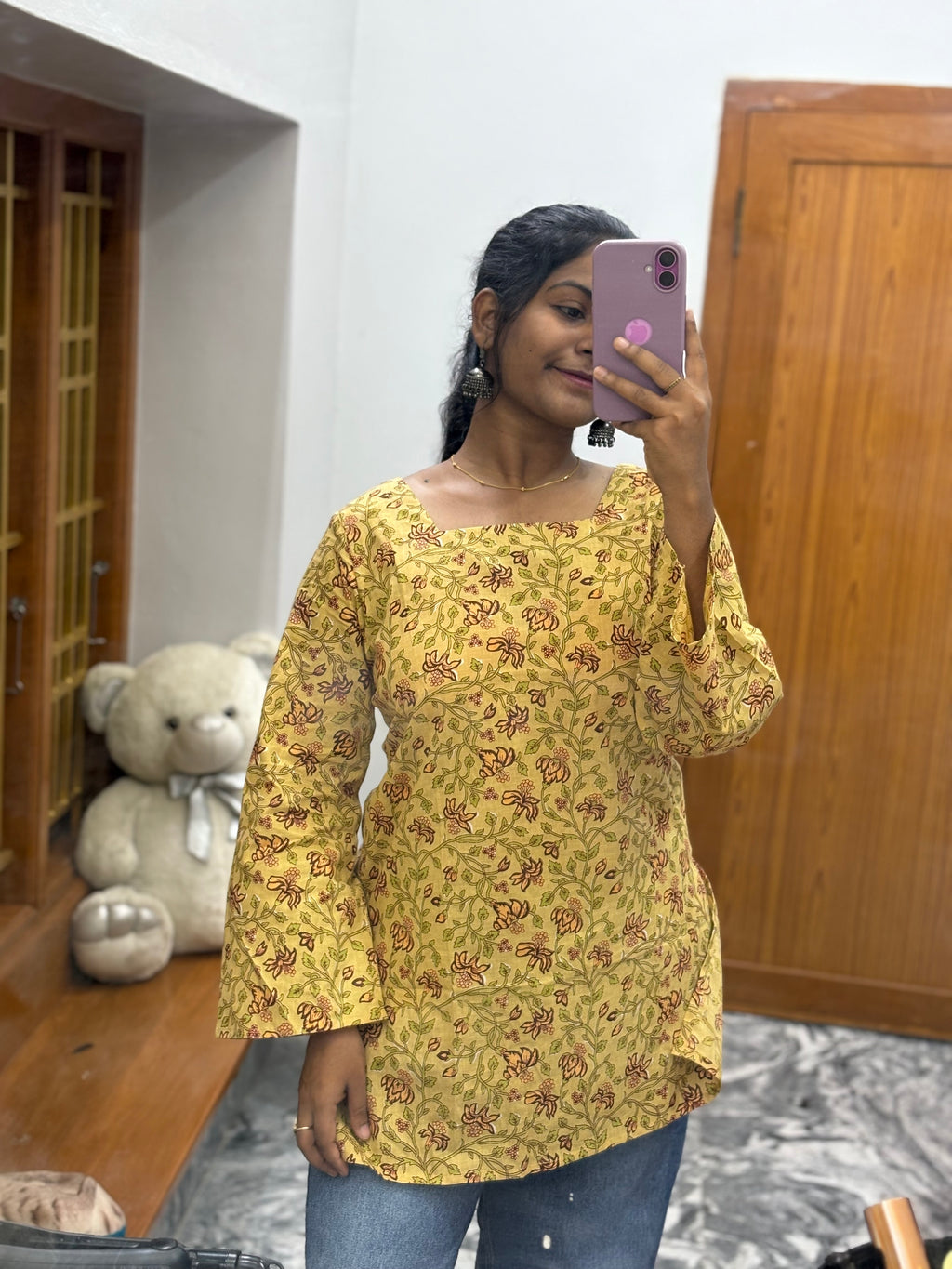 Mustard Corset back kurti