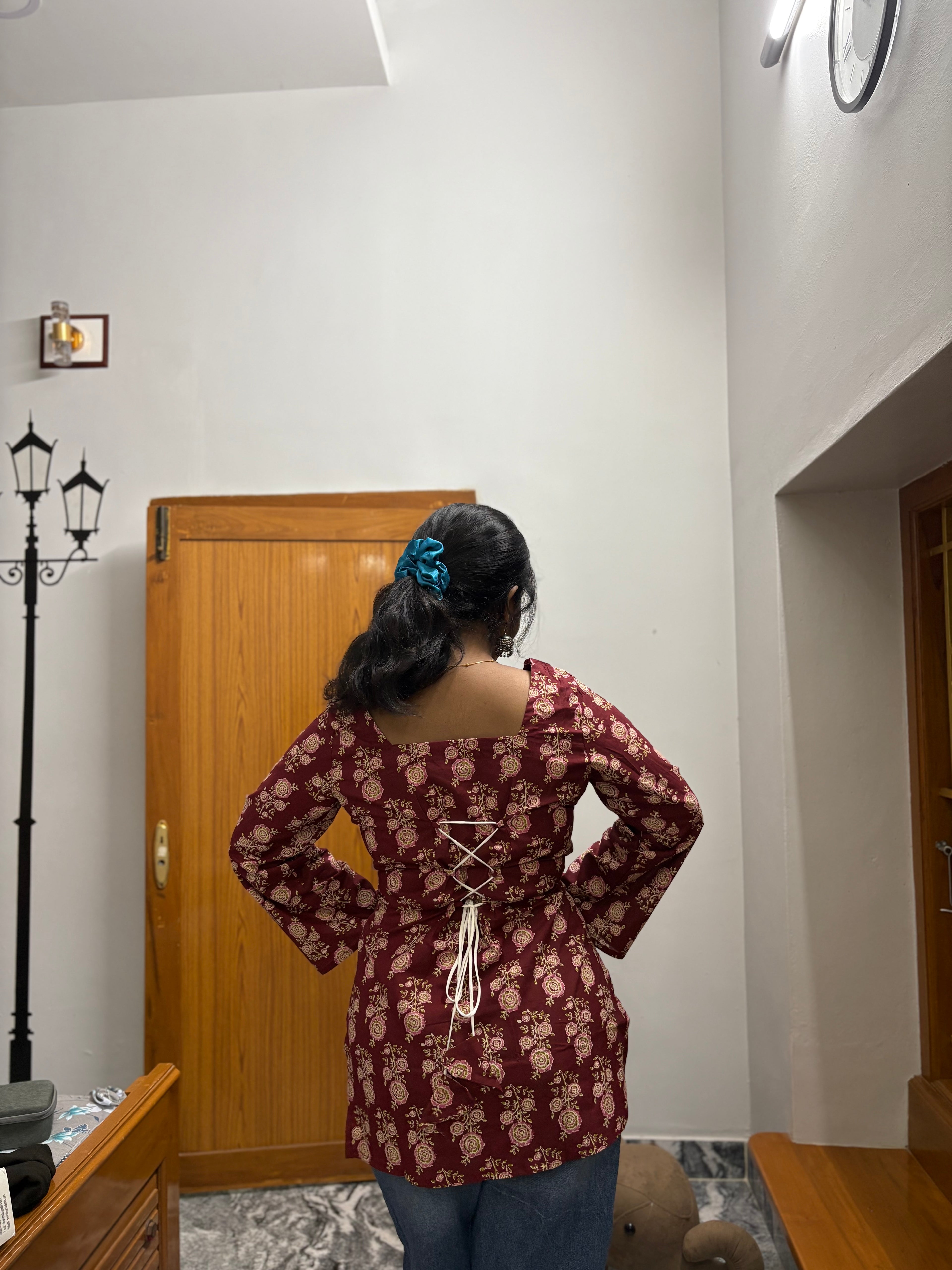 Brown Corset back kurti