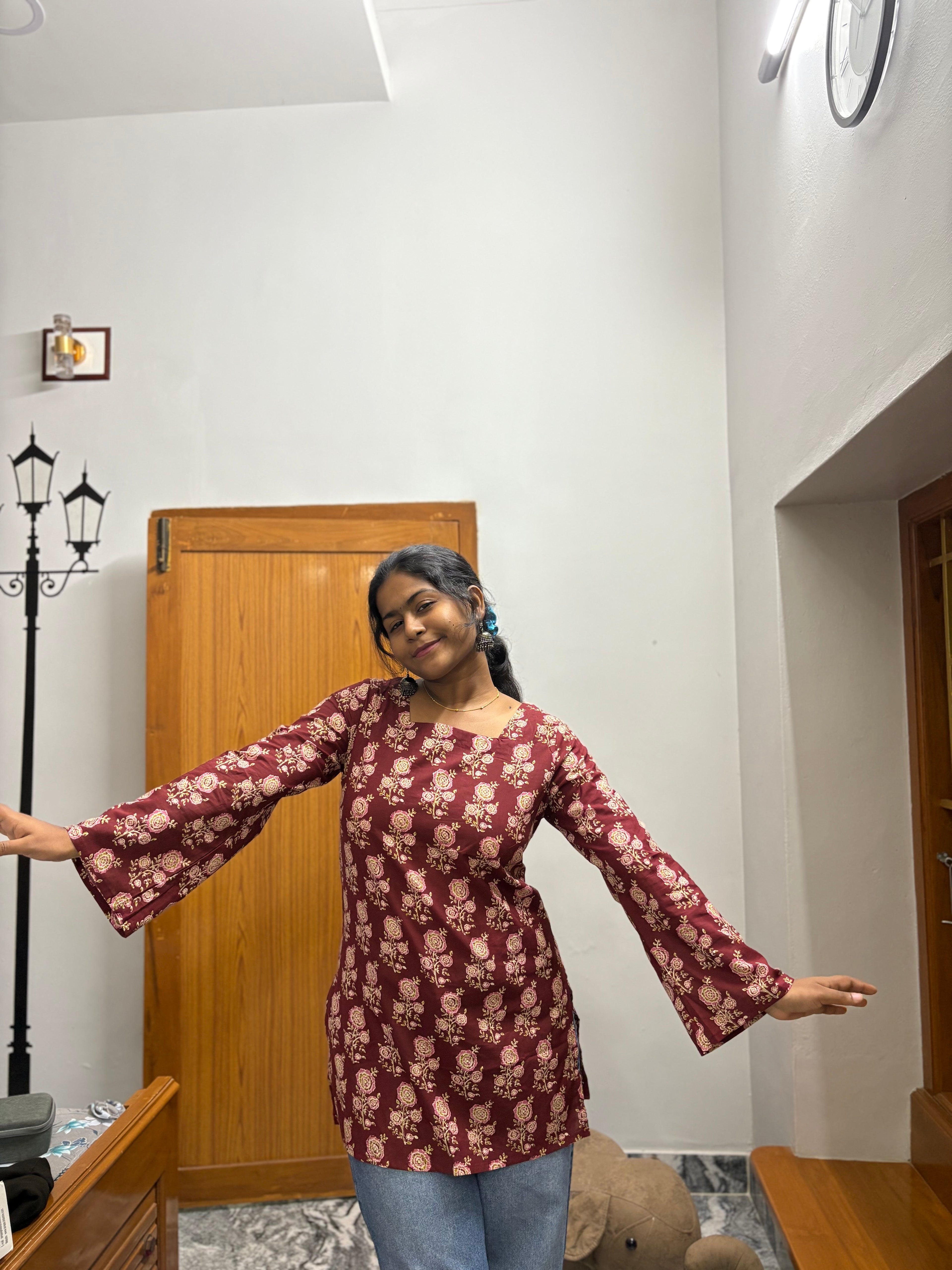 Brown Corset back kurti