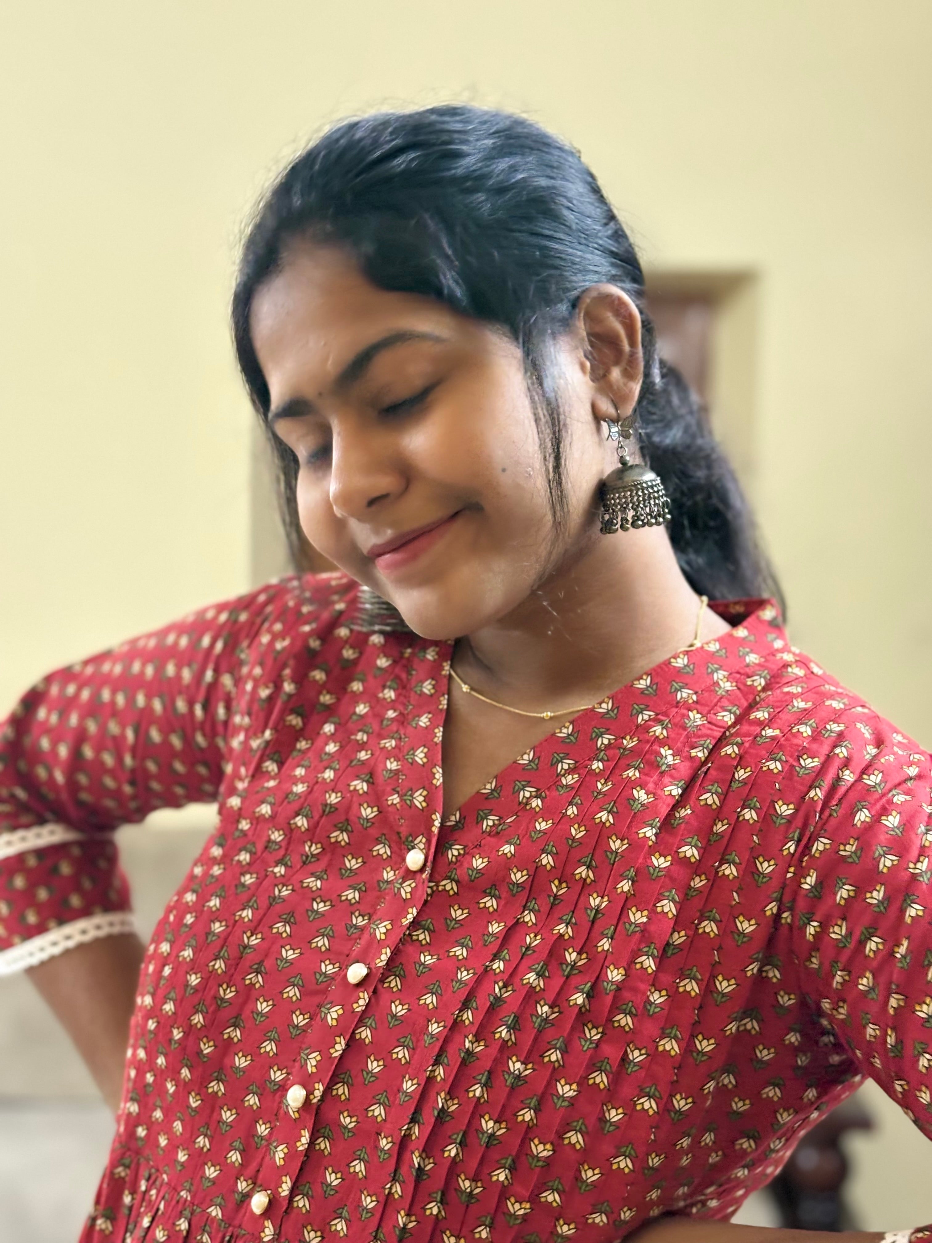 Red Maternity Peplum Top