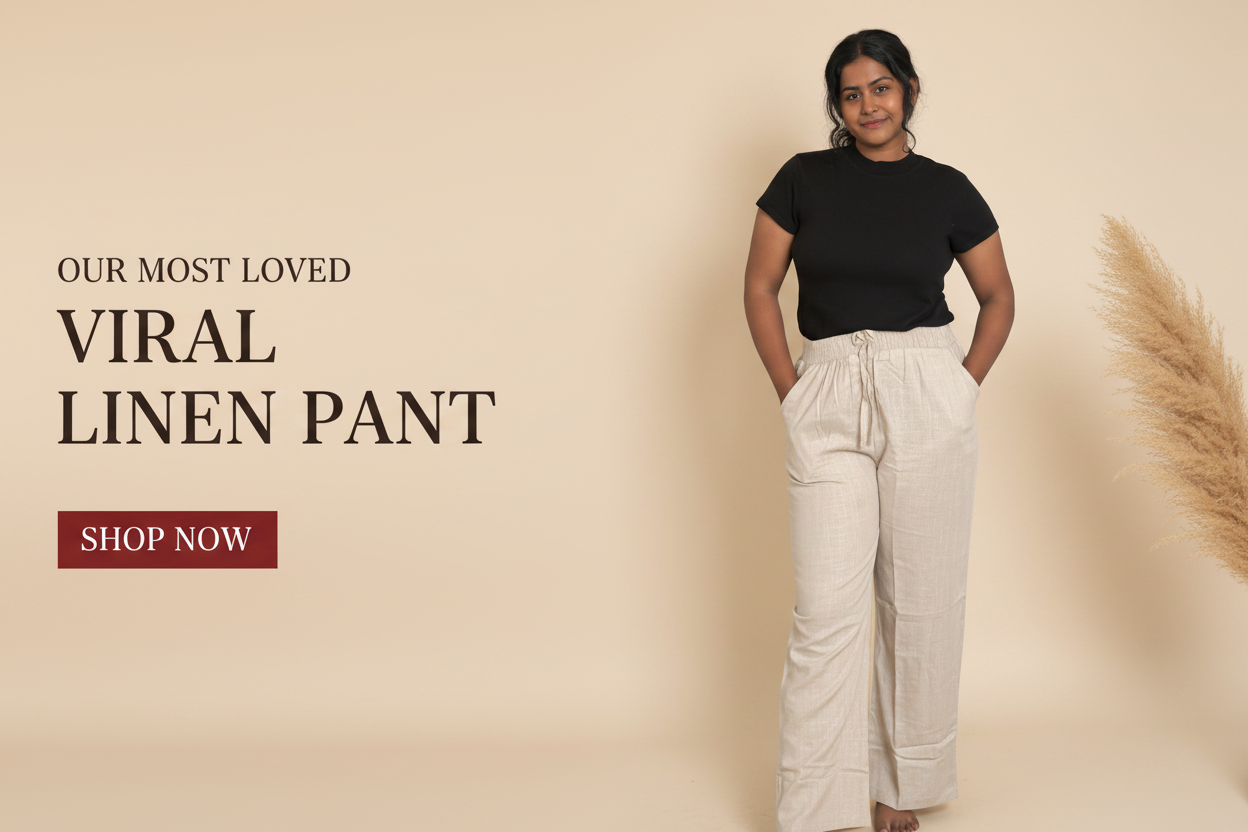Viral Linen Pant Desktop Banner